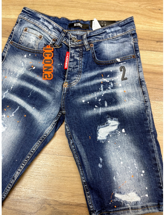 Short Jean ZOOM FLIGHT bleu Slim 2