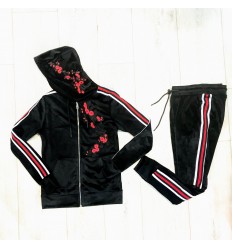 Ensemble ZOOM FLIGHT noir velours FLEURE 2