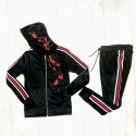 Ensemble ZOOM FLIGHT noir velours FLEURE