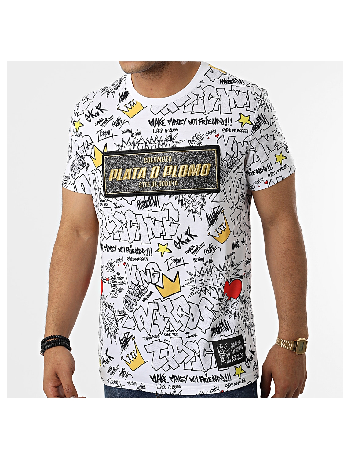 Teeshirt Plata o plomo blanc