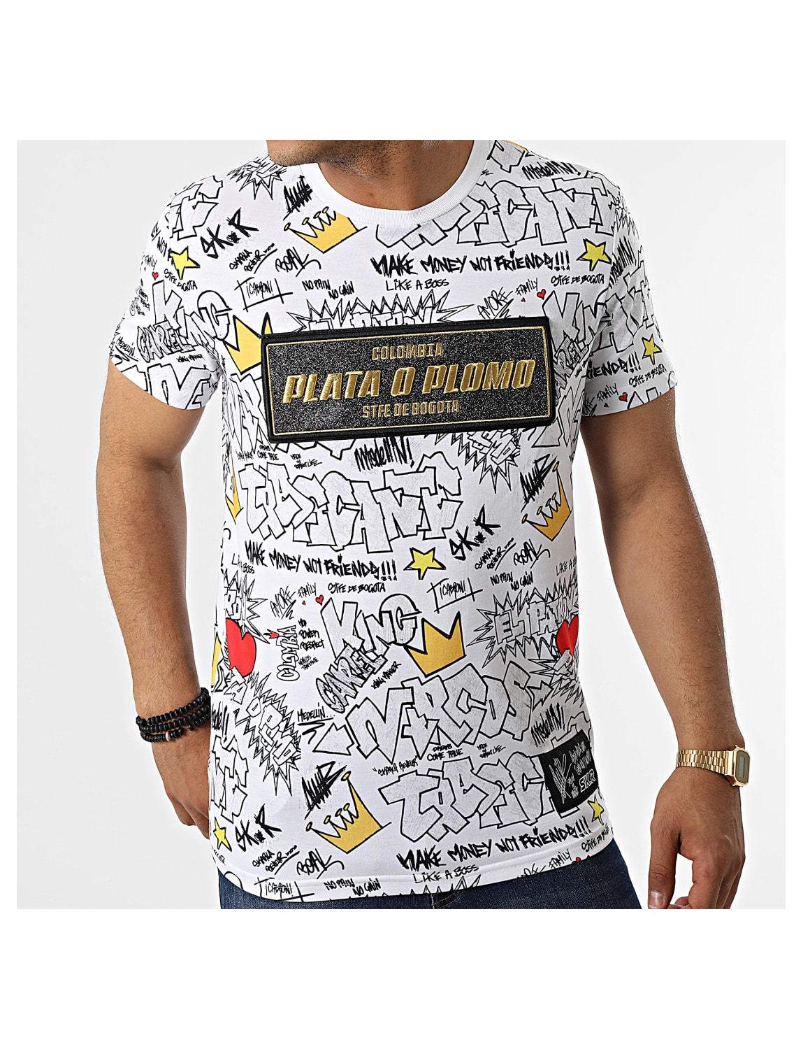 Teeshirt Plata o plomo blanc