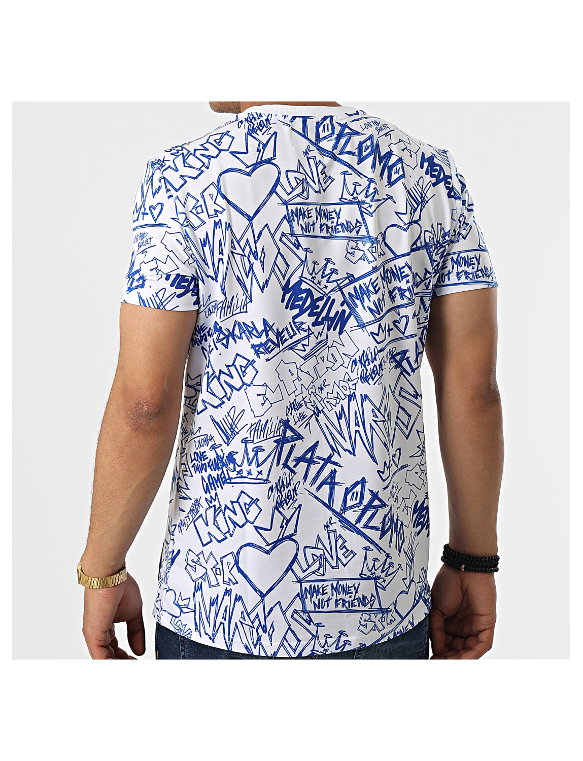 Tee shirt El Patron blanc bleu