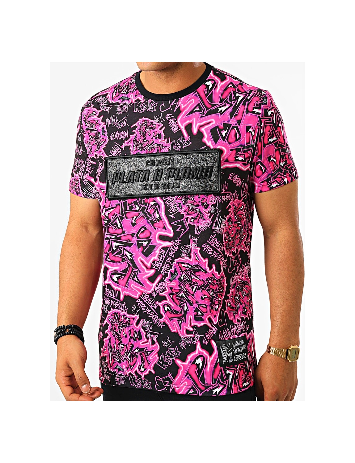 Tee shirt skr Plata o plomo Noir rose
