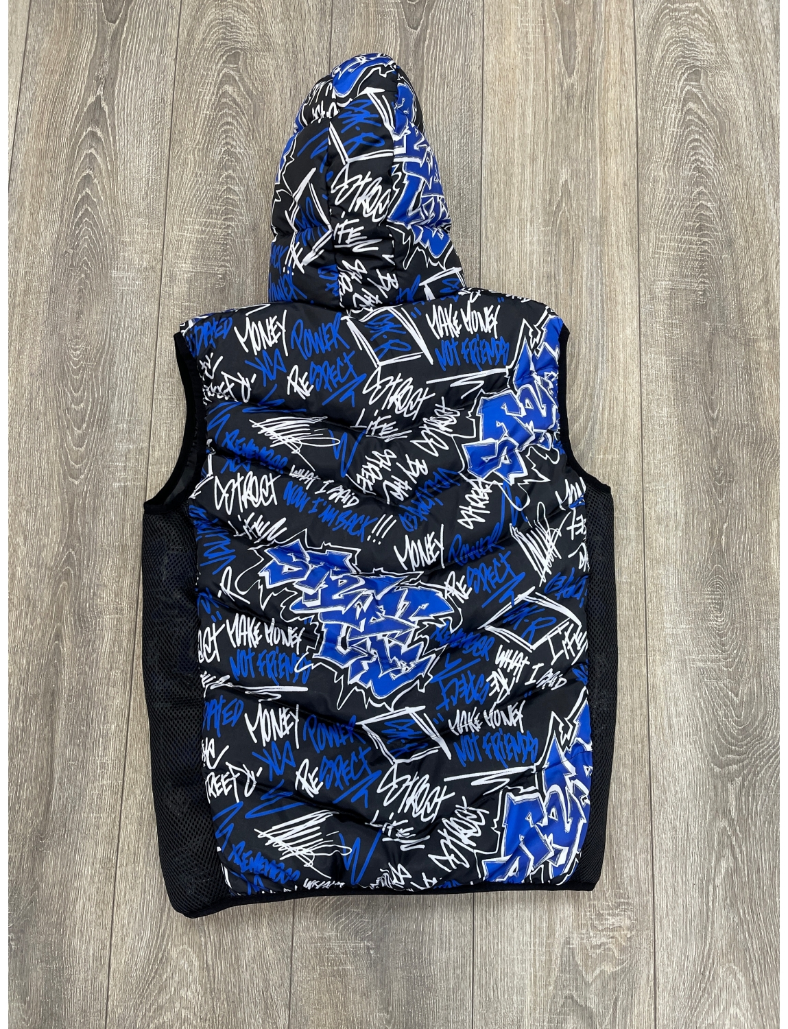 Doudoune SKR graffiti Noir Bleu