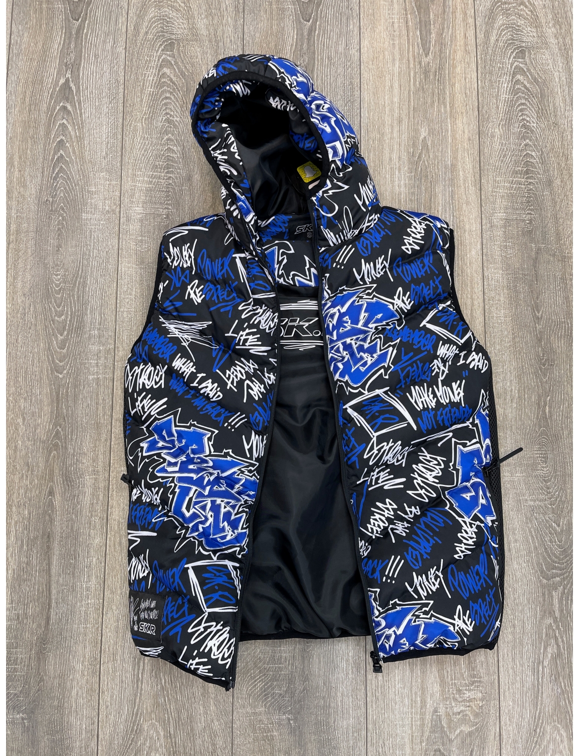 Doudoune SKR graffiti Noir Bleu