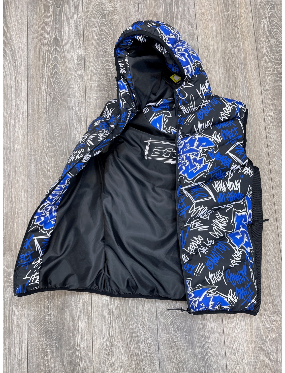 Doudoune SKR graffiti Noir Bleu