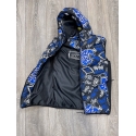 Doudoune SKR graffiti Noir Bleu