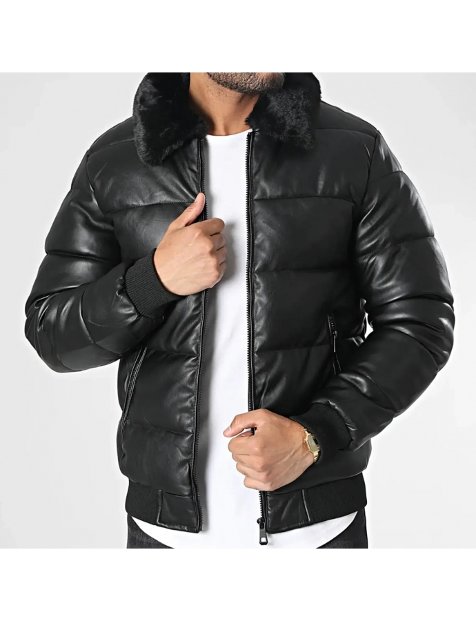 Blouson doudoune similicuir KAYMAXX 2