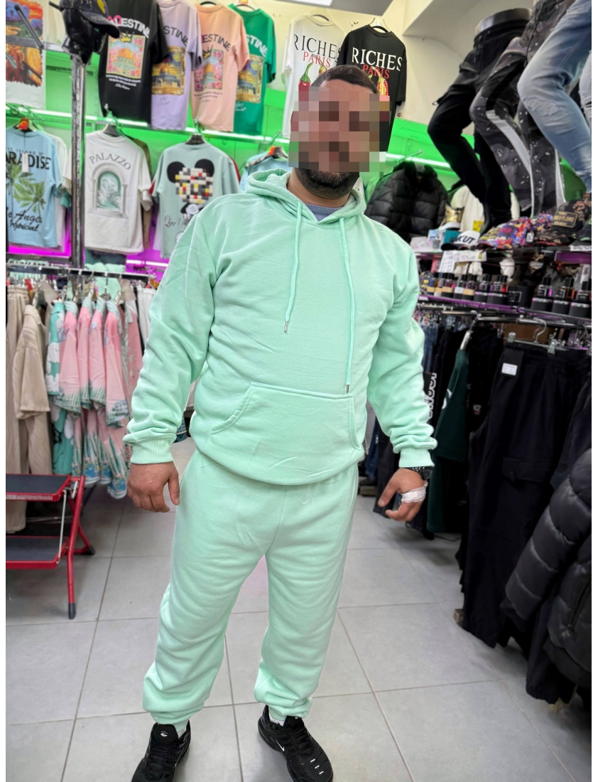 Ensemble Molleton basique vert menthe