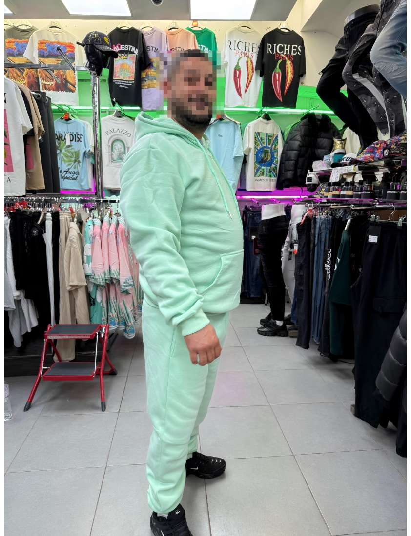 Ensemble Molleton basique vert menthe