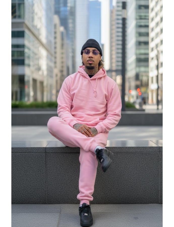 Ensemble Molleton basique rose 2