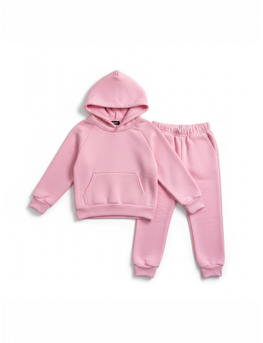 Ensemble Molleton basique rose enfant
