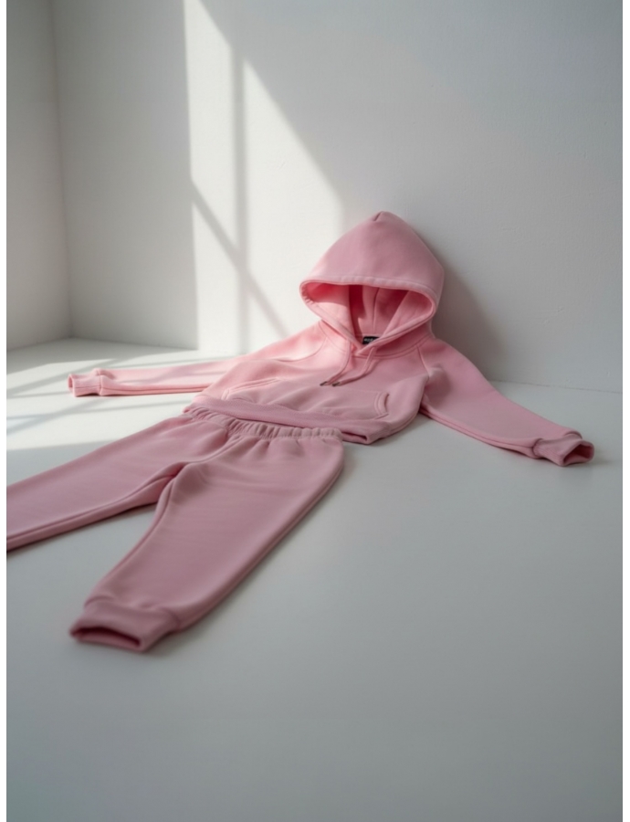 Ensemble Molleton basique rose  enfant 2
