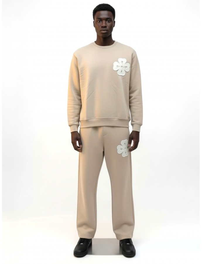 Ensemble Molleton Trèfle beige 2