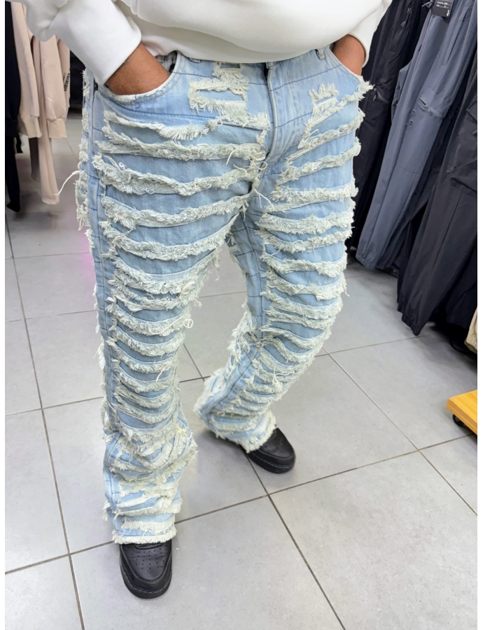 jeans baggy ikao bleu délavé 2