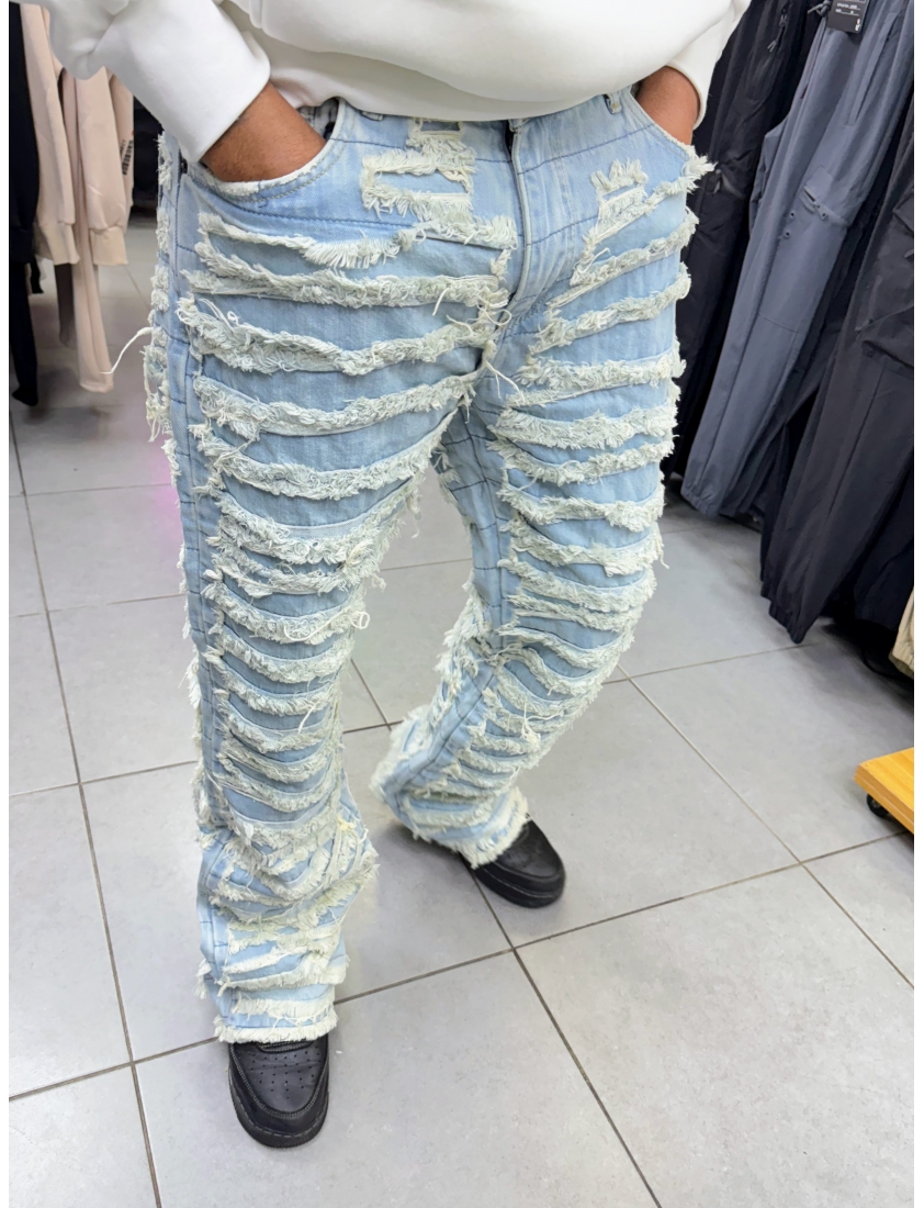 jeans baggy ikao bleu délavé