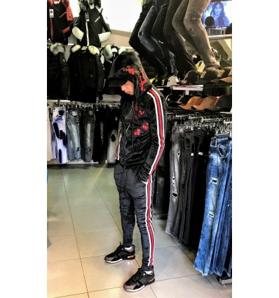 Ensemble ZOOM FLIGHT noir velours FLEURE