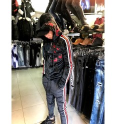 Ensemble ZOOM FLIGHT noir velours FLEURE 2
