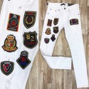 jean ZOOM FLIGHT Blanc patch