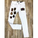 jean ZOOM FLIGHT Blanc patch